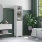 Armario Alto de Baño Estrecho con 1 Cajón y 3 Estantes Abiertos Columna de Baño Estilo Moderno para Salón Aseo Cocina 34