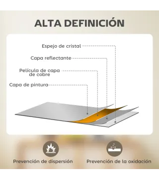 Espejo de Baño 70x90 cm Espejo de Pared Decorativo para Salón Entrada Pasillo Horizontal o Vertical Negro