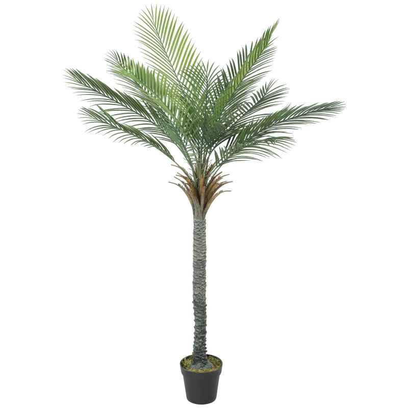 Planta Artificial Decorativa 180 cm Palmera Artificial con Maceta y Hojas para Interior Verde