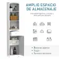 Armario Alto de Baño Estrecho con 1 Cajón y 3 Estantes Abiertos Columna de Baño Estilo Moderno para Salón Aseo Cocina 34