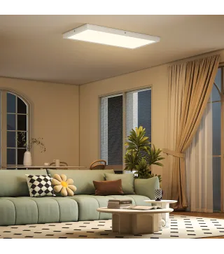 Juego de 4 Lámparas de Techo Color Regulable con Interruptor DIP y de Pared 3000K/4000K/6000K 60x30x3,7 cm Blanco