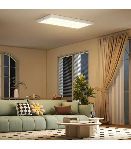 Juego de 4 Lámparas de Techo Color Regulable con Interruptor DIP y de Pared 3000K/4000K/6000K 60x30x3,7 cm Blanco