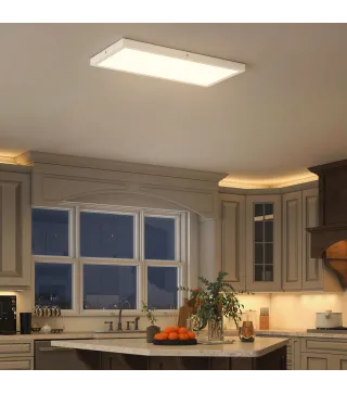 Juego de 4 Lámparas de Techo Color Regulable con Interruptor DIP y de Pared 3000K/4000K/6000K 60x30x3,7 cm Blanco