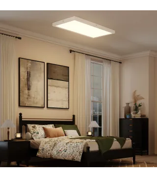 Juego de 4 Lámparas de Techo Color Regulable con Interruptor DIP y de Pared 3000K/4000K/6000K 60x30x3,7 cm Blanco