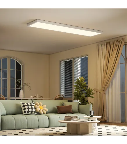 Juego de 4 Lámparas de Techo Color Regulable con Interruptor DIP y de Pared 3000K/4000K/6000K 120x30x3,7 cm Blanco