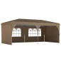 Carpa Plegable 6x3 m con Tiras Reflectantes UPF 50+ Fácil Montaje Sistema Central de Bloqueo Impermeable Beige
