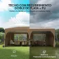 Carpa Plegable 6x3 m con Tiras Reflectantes UPF 50+ Fácil Montaje Sistema Central de Bloqueo Impermeable Beige