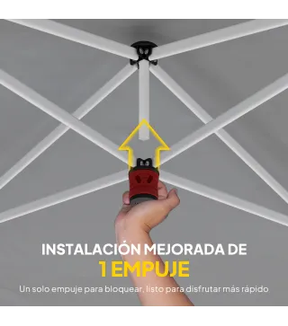 Carpa Plegable 6x3 m con Tiras Reflectantes UPF 50+ Fácil Montaje Sistema Central de Bloqueo Impermeable Beige