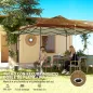 Carpa Plegable Pop-up 4x4 m con Bloqueo Central UPF50+ Altura Ajustable Bolsas de Arena y Bolsa con Ruedas Beige y Café