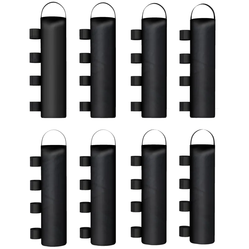 Pack de 8 Bolsas de Peso para Carpa Bolsas de Arena de Tela Oxford 600D para Patas de Toldo Sin Arena Negro