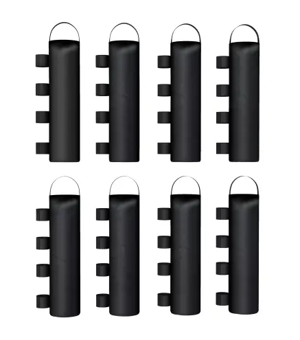 Pack de 8 Bolsas de Peso para Carpa Bolsas de Arena de Tela Oxford 600D para Patas de Toldo Sin Arena Negro