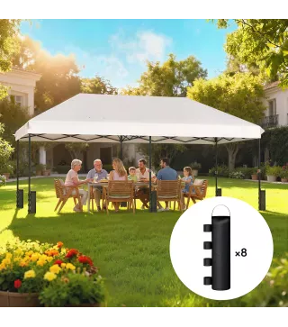 Pack de 8 Bolsas de Peso para Carpa Bolsas de Arena de Tela Oxford 600D para Patas de Toldo Sin Arena Negro