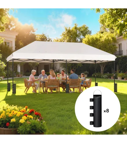 Pack de 8 Bolsas de Peso para Carpa Bolsas de Arena de Tela Oxford 600D para Patas de Toldo Sin Arena Negro