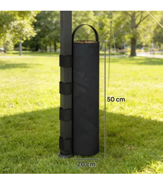 Pack de 8 Bolsas de Peso para Carpa Bolsas de Arena de Tela Oxford 600D para Patas de Toldo Sin Arena Negro