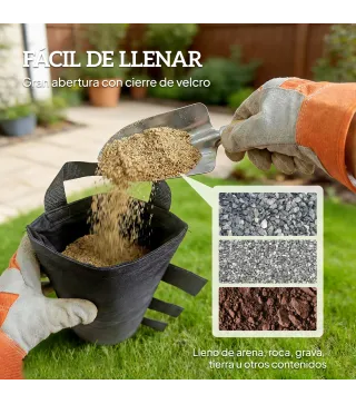 Pack de 8 Bolsas de Peso para Carpa Bolsas de Arena de Tela Oxford 600D para Patas de Toldo Sin Arena Negro