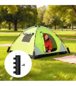 Pack de 8 Bolsas de Peso para Carpa Bolsas de Arena de Tela Oxford 600D para Patas de Toldo Sin Arena Negro