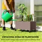 Jardinera Elevada con 6 Ruedas Riego Automático y Drenaje Macetero Exterior para Jardín 80x40x43 cm Marrón
