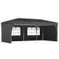 Carpa Plegable 6x3 m con Tiras Reflectantes UPF 50+ Fácil Montaje Sistema Central de Bloqueo Impermeable Gris Oscuro