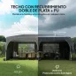 Carpa Plegable 6x3 m con Tiras Reflectantes UPF 50+ Fácil Montaje Sistema Central de Bloqueo Impermeable Gris Oscuro