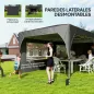Carpa Plegable 6x3 m con Tiras Reflectantes UPF 50+ Fácil Montaje Sistema Central de Bloqueo Impermeable Gris Oscuro
