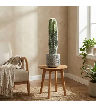 Cactus Artificial 66 cm, Planta Artificial Decorativa con Maceta para Decoración del Interior Verde
