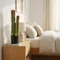 Cactus Artificial 66 cm Planta Artificial Decorativa con Maceta y 3 Hojas para Decoración del Interior Verde