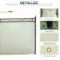 Cenador de Jardín 4x3m con Doble Techo Estructura de Acero Anti-UV para Exterior Patio 400x300x280 cm Crema