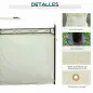 Cenador de Jardín 4x3m con Doble Techo Estructura de Acero Anti-UV para Exterior Patio 400x300x280 cm Crema