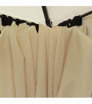 Cenador de Jardín 4x3m con Doble Techo Estructura de Acero Anti-UV para Exterior Patio 400x300x280 cm Crema