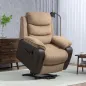 Sillón Relax Reclinable Eléctrico Levanta Personas con Mando a Distancia Puerto USB y Bolsillos Laterales Marrón