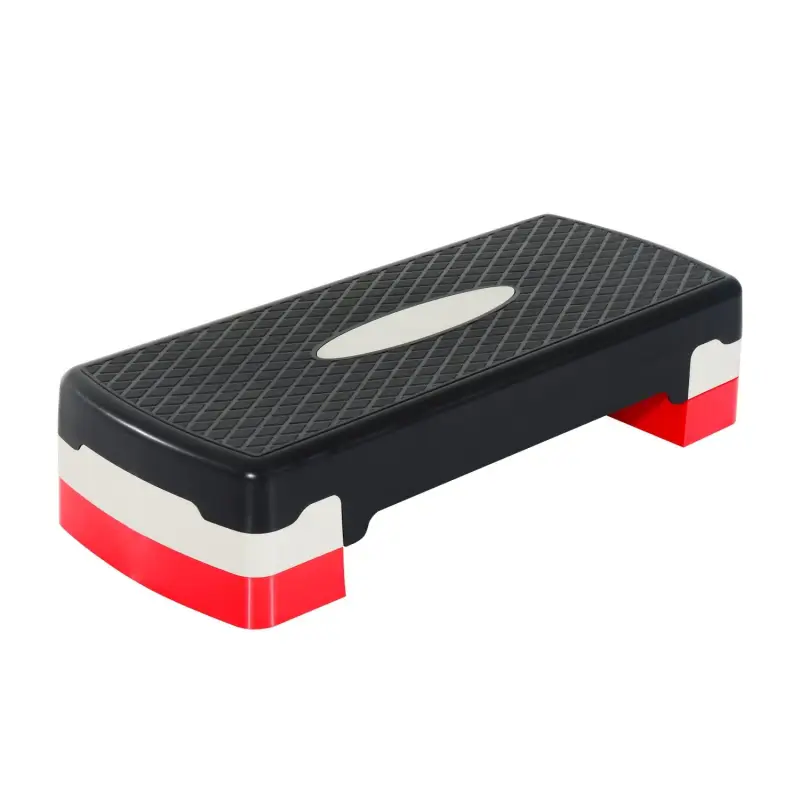 Step de Aeróbic Step para Fitness Stepper Antideslizante con Altura Regulable 2 Niveles de 10/15 cm Carga 150 kg para Ejercicio