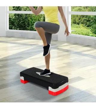 Step para Fitness Stepper Aeróbic Step de Aeróbic Antideslizante con Altura Regulable 2 Niveles de 10/15 cm Carga 150 kg para Ej