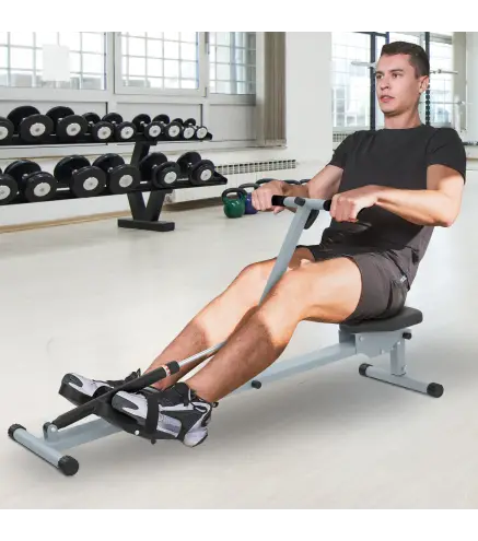 Máquina de Remo Resistencia Ajustable de 12 Niveles con Pantalla LCD para Fitness y Ejercicios de Musculación para Gimnasio en c