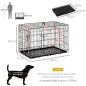 Jaula para Perros Plegable Transportín para Perros con 2 Puertas Bandeja Extraíble Asa de Transporte 90x57,5x62 cm Negro