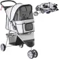 Carrito para Perros Pequeños con Cesta de Almacenaje Ventanas de Malla y 2 Ruedas Universales 75x45x97 cm Gris