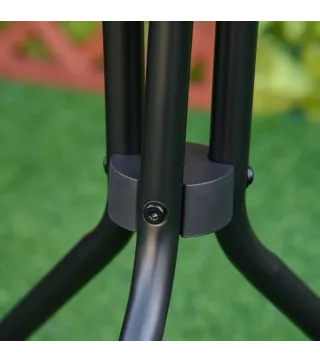 Mesa de Jardín Redonda Mesa de Café Exterior con Tablero de Cristal Decorativo y Marco de Metal para Patio Terraza Balcón Ø50x55