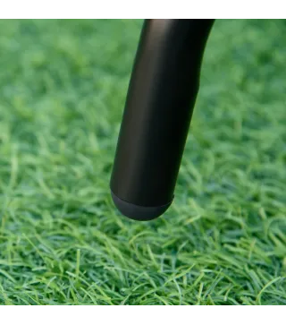 Mesa de Jardín Redonda Mesa de Café Exterior con Tablero de Cristal Decorativo y Marco de Metal para Patio Terraza Balcón Ø50x55