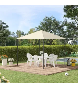 Toldo de Recambio 3x3 m con Orificios de Drenaje Ventilación y Protección UV Solo Toldo NO Incluye Marco Crema