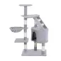 Torre para Gatos 55x40x125 cm con Postes Escalera Cueva Espaciosa Hamaca y Varias Plataformas Gris
