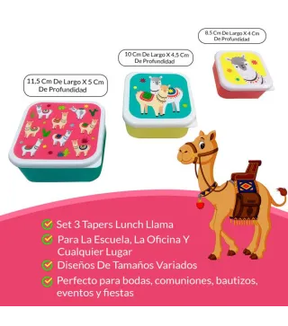 SET 3 TAPERS LUNCH LLAMA