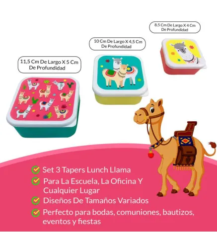 SET 3 TAPERS LUNCH LLAMA