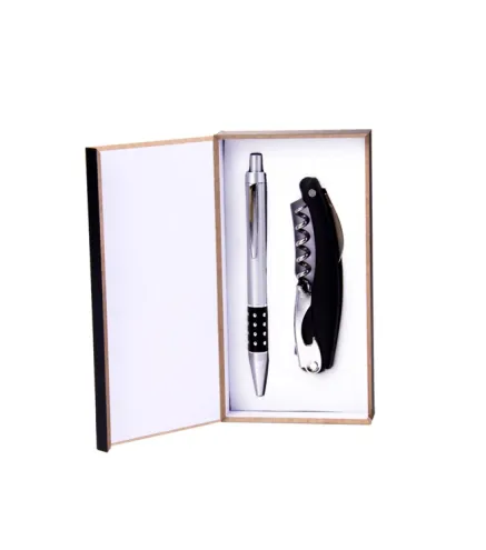 SET BOLIGRAFO + ABREBOTELLA EN CAJITA DE MADERA