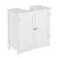 Mueble bajo Lavabo, Mueble de Baño con 2 Puertas y Estante Ajustable, Armario de Baño para Lavabo con o sin Pedestal, Estilo Mod