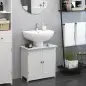 Mueble bajo Lavabo, Mueble de Baño con 2 Puertas y Estante Ajustable, Armario de Baño para Lavabo con o sin Pedestal, Estilo Mod