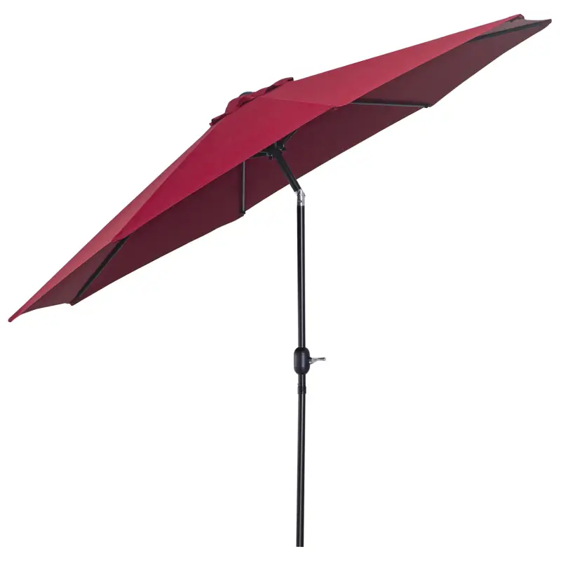 Sombrilla de Jardín Ø295x250 cm con Manivela Parasol Exterior con Mecanismo de Inclinación y Poste Desmontable de Metal para Ter Sombrilla de Jardín Ø295x250 cm con Manivela Parasol Exterior con Mecanismo de Inclinación y Poste Desmontable de Metal para Ter