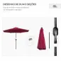 Sombrilla de Jardín Ø295x250 cm con Manivela Parasol Exterior con Mecanismo de Inclinación y Poste Desmontable de Metal para Ter