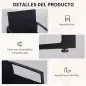 Conjunto de Mesa y Sillas de Jardín para Exterior Incluye 2 Sillones y 1 Mesa de Centro de Vidrio Negro
