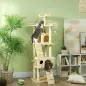 Árbol Rascador para Gatos, Árbol para Gatos 173 cm, Torre Escalador con 2 Cuevas, 3 Camas, 2 Rampas, Postes de Sisal, 2 Ratones