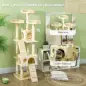 Árbol Rascador para Gatos, Árbol para Gatos 173 cm, Torre Escalador con 2 Cuevas, 3 Camas, 2 Rampas, Postes de Sisal, 2 Ratones