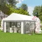 Carpa para Fiesta 4x8 m Carpa de Jardín con Paredes Extraíbles Puertas y Ventanas Anti-UV para Boda Camping Gris